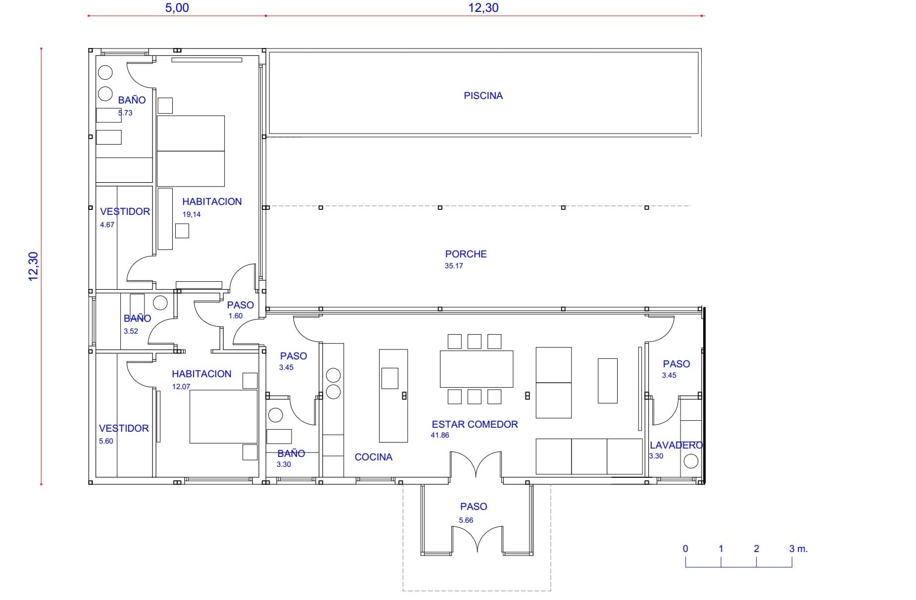 180 y 120 m² plano 1